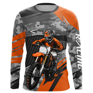 Motocross Racing Jersey Orange Upf30+ Dirt Bike Off-Road Shirt Motorcycle Kid Men Women XM282