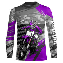 Load image into Gallery viewer, Motocross Racing Jersey Purple Upf30+ Dirt Bike Off-Road Shirt Motorcycle Kid Men Women XM282