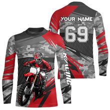 Load image into Gallery viewer, Motocross Racing Jersey Red Upf30+ Dirt Bike Off-Road Shirt Motorcycle Kid Men Women XM282