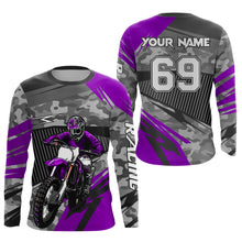 Load image into Gallery viewer, Motocross Racing Jersey Purple Upf30+ Dirt Bike Off-Road Shirt Motorcycle Kid Men Women XM282