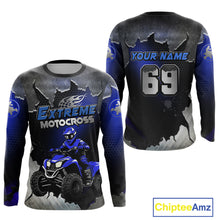Load image into Gallery viewer, Custom ATV Racing Jersey Blue ATV Riding Shirt Quad ATV Jersey for Men Kid Women MX113