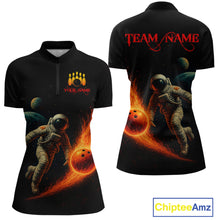 Load image into Gallery viewer, Astronaut Bowling Shirts for Women Men Team Custom Galaxy Bowling Polo and 1/4 Zip MBL171