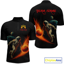 Load image into Gallery viewer, Astronaut Bowling Shirts for Women Men Team Custom Galaxy Bowling Polo and 1/4 Zip MBL171