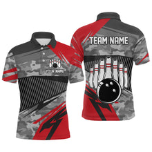 Load image into Gallery viewer, Red Camo Bowling Shirts for Women Men Custom Team Bowling Polo &amp; 1/4 Zip Shirt MBL61