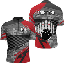 Load image into Gallery viewer, Red Camo Bowling Shirts for Women Men Custom Team Bowling Polo &amp; 1/4 Zip Shirt MBL61