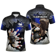 Load image into Gallery viewer, Custom Eagle Blue Bowling Shirt for Men Women Team Eagle Bowling Jersey Shirts MBL77