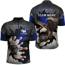 Load image into Gallery viewer, Custom Eagle Blue Bowling Shirt for Men Women Team Eagle Bowling Jersey Shirts MBL77