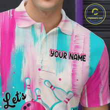 Load image into Gallery viewer, Vintage Pink Bowling Shirts for Women Men Custom Team Bowling Jerseys for Bowlers MBL115