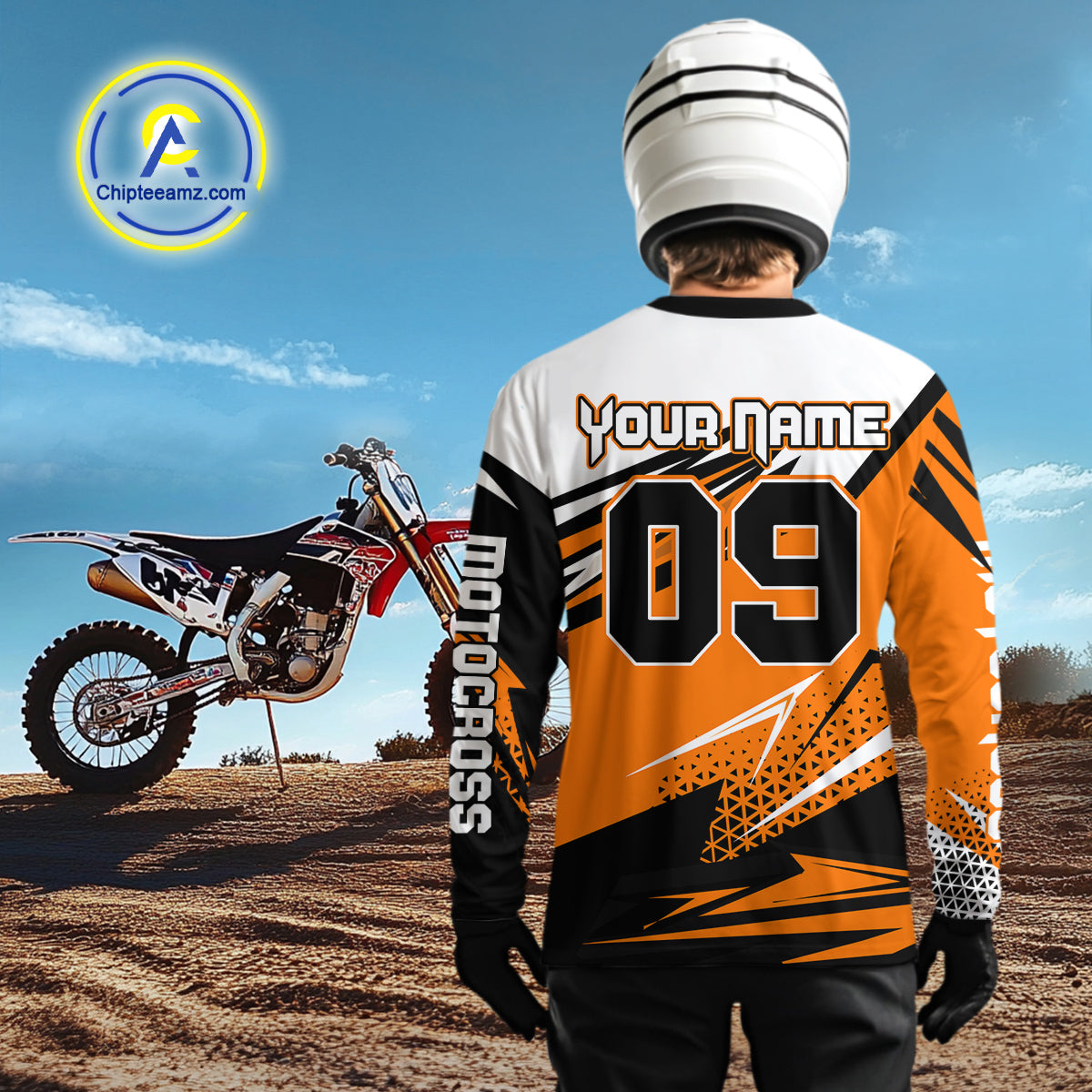 Orange ATV Racing Jersey Custom ATV Moto Riding Shirt for Kid Adult Quad ATV Jersey MX120