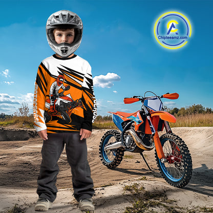 Orange ATV Racing Jersey Custom ATV Moto Riding Shirt for Kid Adult Quad ATV Jersey MX120