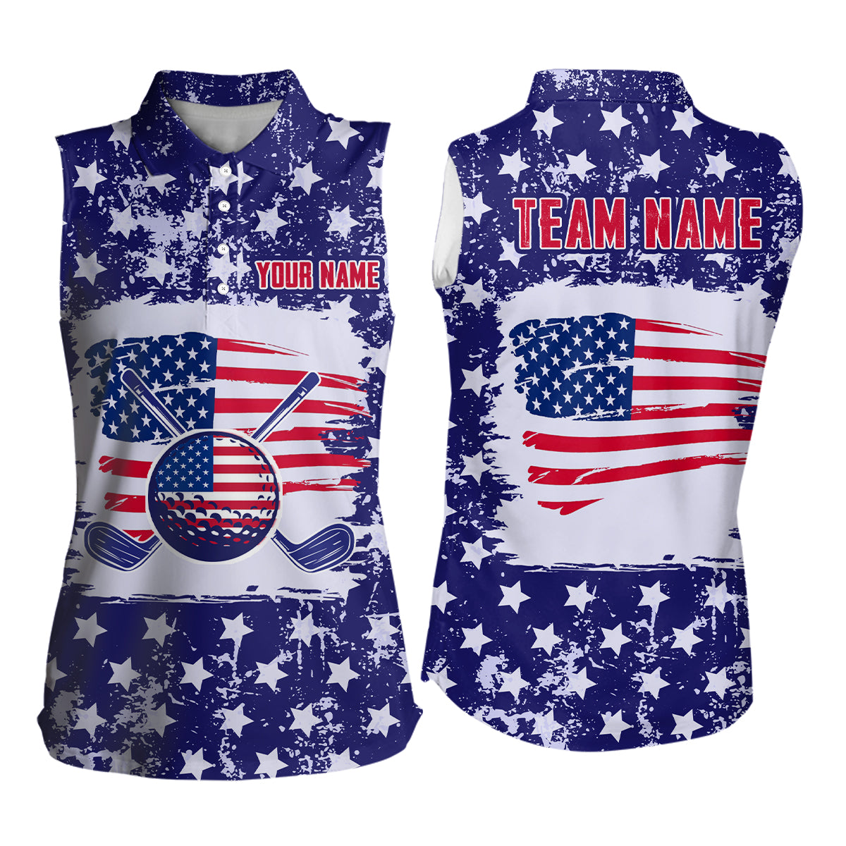 Custom American Flag Golf Polo Shirt for Men Women Patriotic US Golf Polo Shirts MMG19
