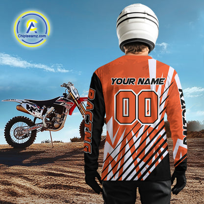 Custom Motocross Jersey Orange Racing Dirt Bike Jersey for Men Kid Women Upf30+ XM353
