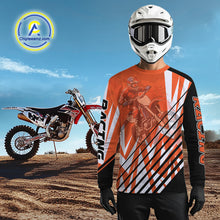 Load image into Gallery viewer, Custom Motocross Jersey Orange Racing Dirt Bike Jersey for Men Kid Women Upf30+ XM353