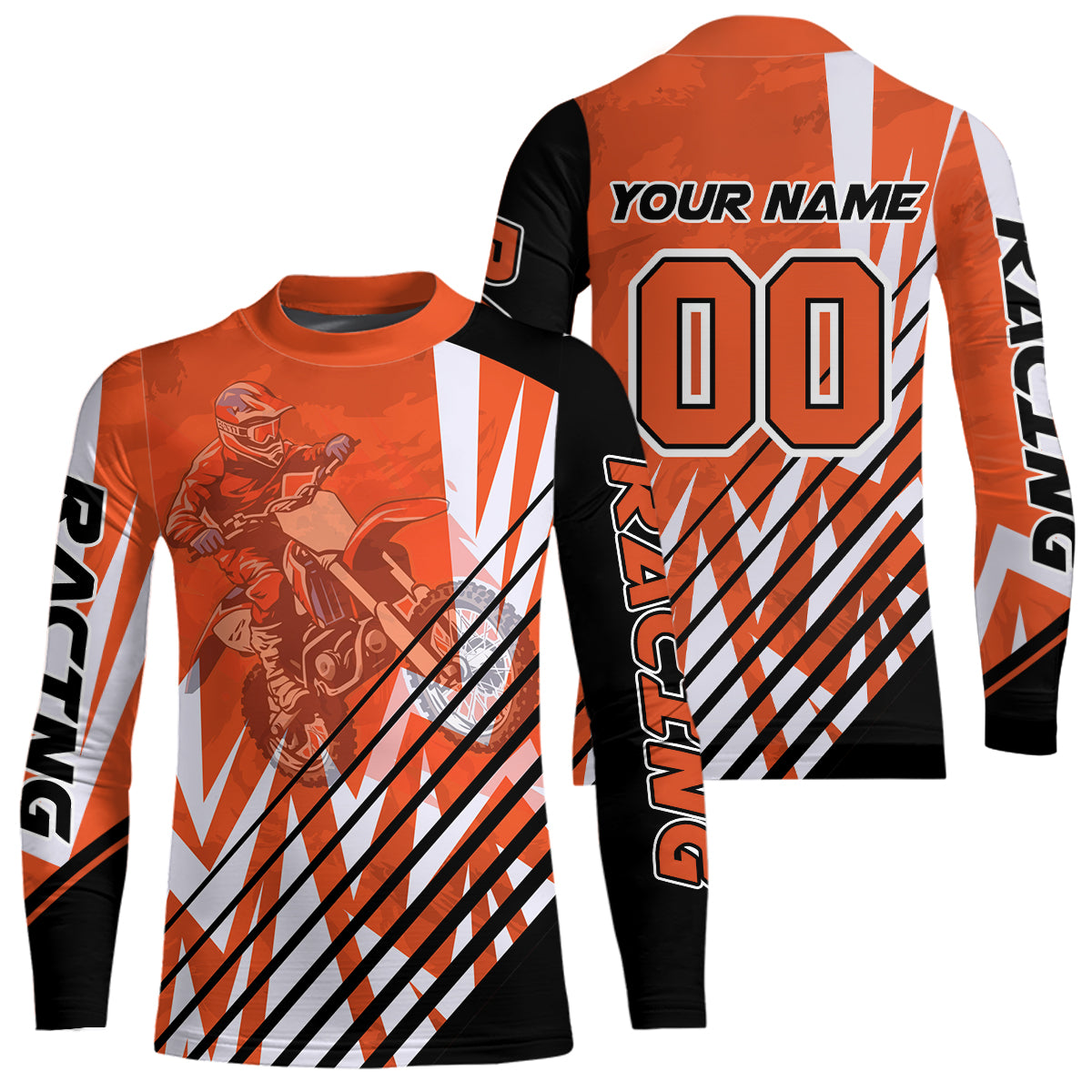 Custom Motocross Jersey Orange Racing Dirt Bike Jersey for Men Kid Women Upf30+ XM353