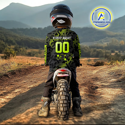 Custom Dinosaur Motocross Racing Jersey Green Dirt Bike Jersey for Men Kid Women XM387