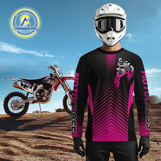 Pink ATV Riding Jersey Custom Quad Bike Jersey for Men Kid Women  ATV Racing Shirt MX105