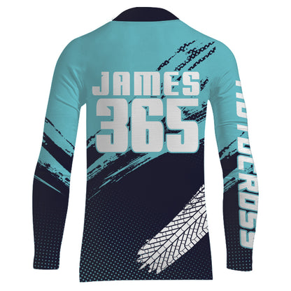 Motocross Racing Jersey Blue Upf30+ Dirt Bike Shirt Men Kid Women Motorcycle Jersey XM252