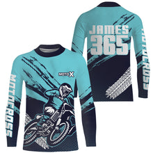 Load image into Gallery viewer, Motocross Racing Jersey Blue Upf30+ Dirt Bike Shirt Men Kid Women Motorcycle Jersey XM252