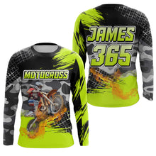 Load image into Gallery viewer, Camo Motocross Racing Jersey Green UPF30+ Youth Dirt Bike Shirt Kid Men Women Off-road Riding Shirt XM128