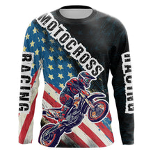 Load image into Gallery viewer, Motocross Jersey UPF30+ American Flag Dirt Bike Racing Shirt Off-Road Rider Racewear Long Sleeves XM70