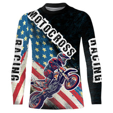 Load image into Gallery viewer, Motocross Jersey UPF30+ American Flag Dirt Bike Racing Shirt Off-Road Rider Racewear Long Sleeves XM70