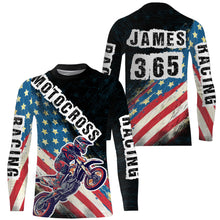 Load image into Gallery viewer, Motocross Jersey UPF30+ American Flag Dirt Bike Racing Shirt Off-Road Rider Racewear Long Sleeves XM70