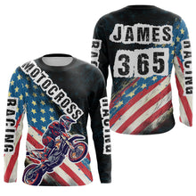 Load image into Gallery viewer, Motocross Jersey UPF30+ American Flag Dirt Bike Racing Shirt Off-Road Rider Racewear Long Sleeves XM70