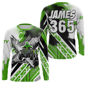 ATV Racing Jersey ATV Motocross Shirt Green Upf30+ ATV Quad Bike Shirt Men Women Kid MX24