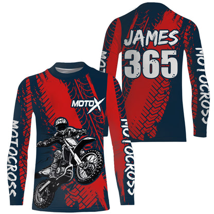 Motocross Racing Jersey UPF30+ Youth Adult&Kid Dirt Bike Motox Off-Road Red MX Racing Shirt XM86