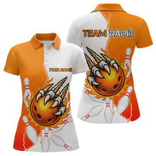 Load image into Gallery viewer, Custom Sharp Claws Bowling Shirt Orange Men Women Team Bowling Flaming Jerseys MBL91
