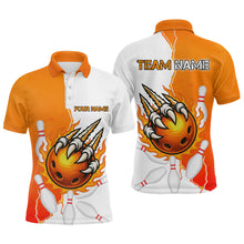 Load image into Gallery viewer, Custom Sharp Claws Bowling Shirt Orange Men Women Team Bowling Flaming Jerseys MBL91