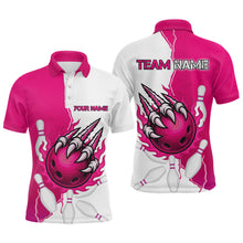 Load image into Gallery viewer, Custom Sharp Claws Bowling Shirt Pink Men Women Team Bowling Flaming Jerseys MBL91