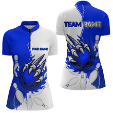 Load image into Gallery viewer, Custom Sharp Claws Bowling Shirt Blue Men Women Team Bowling Flaming Jerseys MBL91