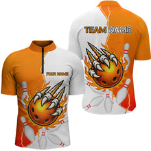 Load image into Gallery viewer, Custom Sharp Claws Bowling Shirt Orange Men Women Team Bowling Flaming Jerseys MBL91