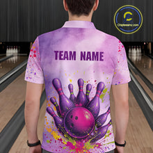 Load image into Gallery viewer, Purple Bowling Shirts for Women Men Team Bowling Polo &amp; Quarter Zip for Bowlers MBL119