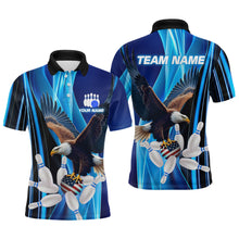 Load image into Gallery viewer, Custom Blue Eagle Bowling Shirt for Men Women Team Bowling Polo Shirts &amp; 1/4 Zip MBL95