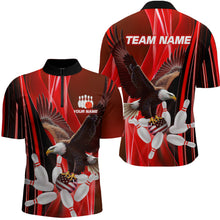 Load image into Gallery viewer, Custom Red Eagle Bowling Shirt for Men Women Team Bowling Polo Shirts &amp; 1/4 Zip MBL95