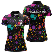 Load image into Gallery viewer, Colorful Watercolor Bowling Shirt for Men Women Custom Team Bowling Polo &amp; Quarter Zip MBL98
