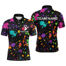Load image into Gallery viewer, Colorful Watercolor Bowling Shirt for Men Women Custom Team Bowling Polo &amp; Quarter Zip MBL98