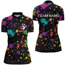 Load image into Gallery viewer, Colorful Watercolor Bowling Shirt for Men Women Custom Team Bowling Polo &amp; Quarter Zip MBL98