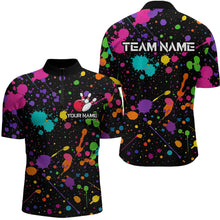 Load image into Gallery viewer, Colorful Watercolor Bowling Shirt for Men Women Custom Team Bowling Polo &amp; Quarter Zip MBL98