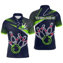 Load image into Gallery viewer, Custom Green&amp;Blue Bowling Shirts for Men Women Team Bowling Polo &amp; 1/4 Zip Shirt MBL41