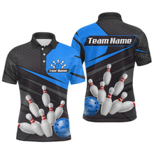Load image into Gallery viewer, Blue Bowling Shirt for Men&amp;Women Team Bowling Jersey Colorful Bowling Polo &amp; 1/4 Zip MBL49