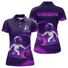 Load image into Gallery viewer, Astronaut Purple Bowling Shirts for Women Men Team Custom Galaxy Bowling Jerseys MBL168