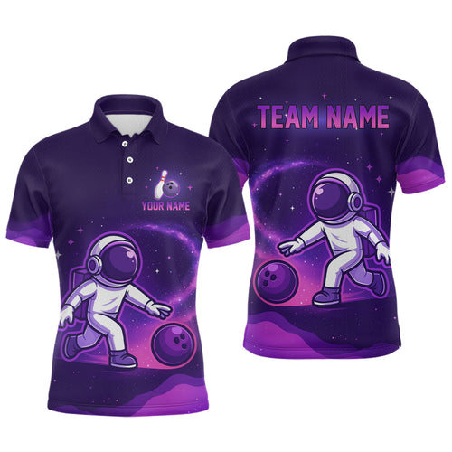 Astronaut Purple Bowling Shirts for Women Men Team Custom Galaxy Bowling Jerseys MBL168