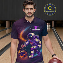 Load image into Gallery viewer, Custom Astronaut Bowling Shirts for Women Men Team Galaxy Bowling Polo and 1/4 Zip MBL169