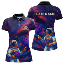 Load image into Gallery viewer, Astronaut Bowling Shirts for Women Men Team Custom Galaxy Bowling Polo and 1/4 Zip MBL172