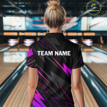 Load image into Gallery viewer, Purple Bowling Shirts for Women Men Custom Team Bowling Jerseys Personalized MBL175