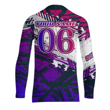 Load image into Gallery viewer, Extreme Motocross Jersey Personalized UPF30+ Kids Mens Dirt Bike Jersey Extreme Racing Shirt Purple XM37