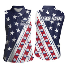 Load image into Gallery viewer, Custom American Golf Polo Shirt Patriotic Golf Shirts for Men Women Team Name MMG38